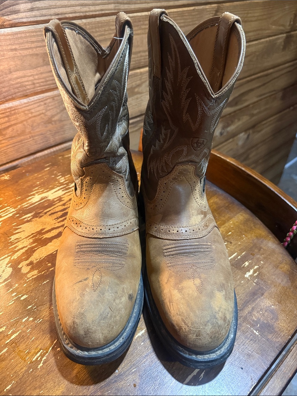 Ariat Men's Tan Brown Western Work Boots